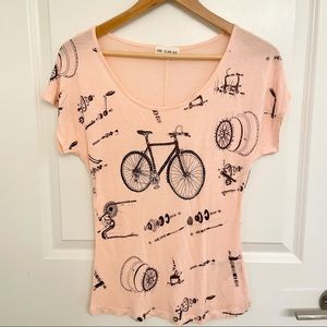 The Clas-sic Light Pink Bicycle Short Sleeve Top Small